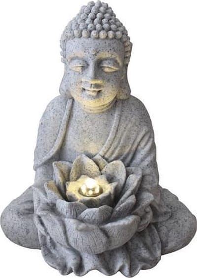 Fine Asianliving Kamerfontein Binnenfontein Boeddha met Lotus 31.5x26.8x37cm