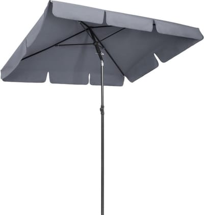 Parasol 200cm Grijs - Kantelbaar en Vierkant - Geschikt voor Terras en Strand