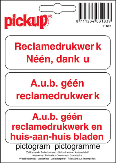 Pickup Pictogram 10x10 cm - Geen reclame