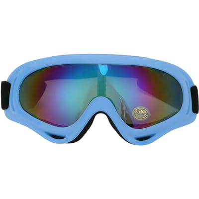 Lunettes de ski pour enfants, verres antibuée, double couche, coupe-vent, protection UV, pour le ski et les sports de neige, bleu blue