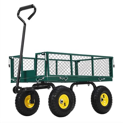 Bolderkar - Stalen Tuinwagen - Opvouwbaar - 180° Draaibare Handgreep - Max 250KG