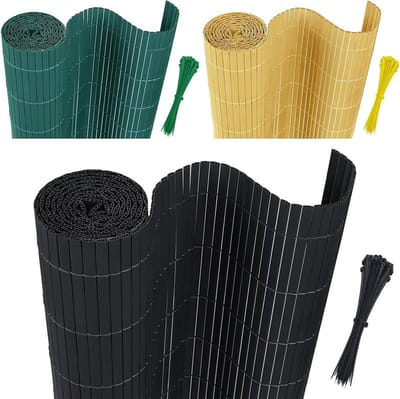 Zichtwerend Scherm - Inkijkbescherming Tuin - Privacy Creëren - Versterkte Lamellen - 80 x 1000 cm - Antraciet