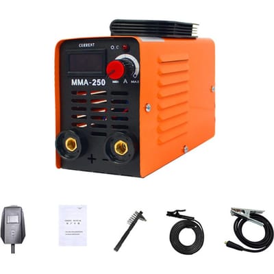 Draagbare huishoudelijke compacte lasmachine omvormer boog elektrische lasmachine stroom instelbaar EU Plug oranje