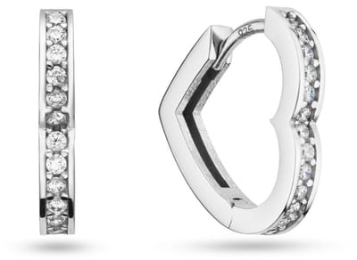 Klapoorringen Hart CZ S 925RD