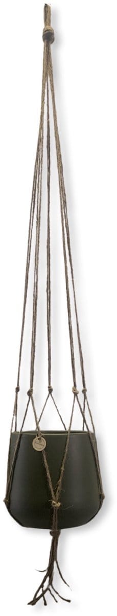 Minimalistische Plantenhanger - Jute - 110 cm lang - Geschikt voor Pot met Diameter t/m 20 cm - Handgemaakt in ons Macramé Atelier - Prijs per Stuk - Let op: Exclusief Pot - Inclusief Verzendkosten