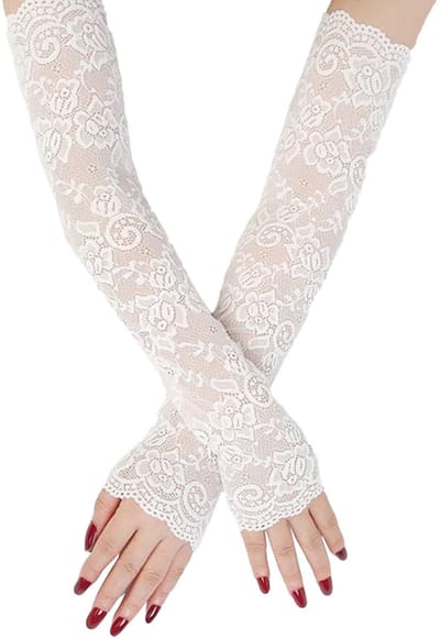 Dailygoods- Vingerloze Handschoenen Zwart - Kanten Handschoenen - Lange Handschoenen - Vintage Accessoire - Perfect voor Bruiloften - Elegante Armafdekking - Kostuumaccessoire