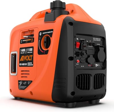 benzinegenerator 1400W stille invertergenerator met 230V wisselstroom/12V gelijkstroom/USB Type-A en een lichte, draagbare brandstoftank van 2,5 liter voor kamperen in de buitenlucht