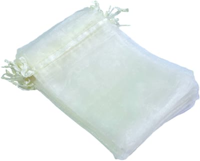 Prigta - Organza zakjes - 50 stuks - 10x15 cm - Beige / Crème Wit / ivoor - cadeauzakjes organza stof - uitdeelzakjes - geschenkzakjes - geurzakjes maken