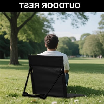 Comfortabele Vloerstoel met Rugleuning, Opvouwbare Strandmat en Draagbare Zitplek voor Kamperen, Picknicken en Buitenactiviteiten