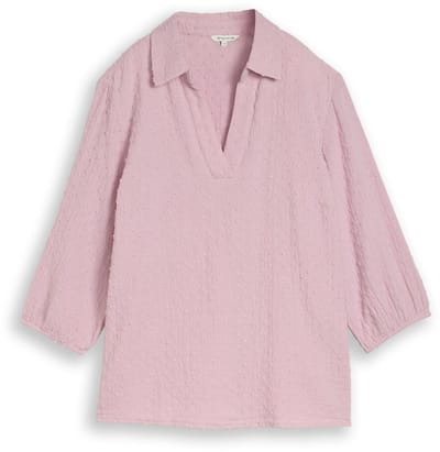 Tom Tailor - Plus Size - Katoenen blouse - Maat 46 - light elderberry