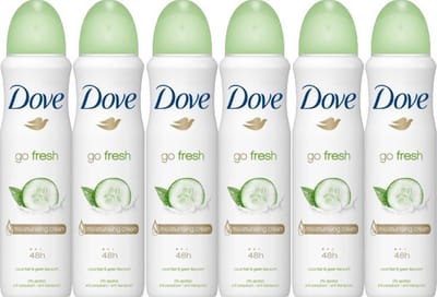 Dove Go Fresh Komkommer Deodorant Spray - Deodorant - 6x 150 ml - Voordeelverpakking