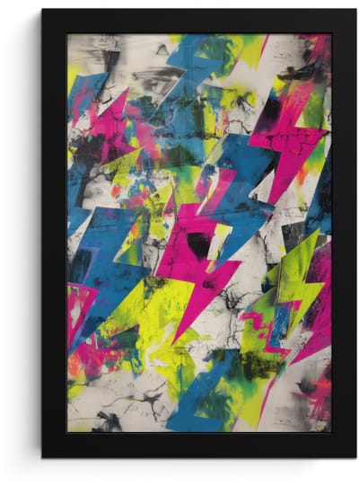Poster in lijst - Fotolijst 20x30 cm - Posters - Bliksemschichten - Patroon - Marmer - Kleuren - Posterlijst zwart - Decoratie - Wanddecoratie woonkamer - Muurdecoratie slaapkamer