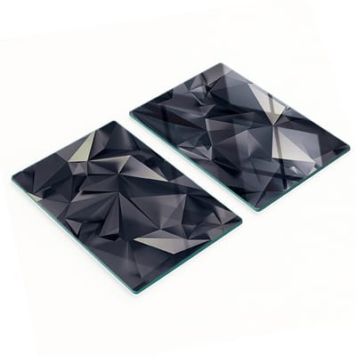 Multifunctionele decoratieve glazen keukenplanken, abstract ontwerp, 2x40x52 cm