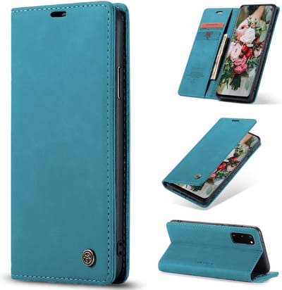 Casemania Hoesje Geschikt voor Samsung Galaxy A72 Sky Blue - Dunne Portemonnee Book Case - Slim Wallet Case met Pasjeshouder