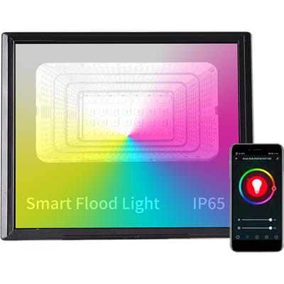 AC85265V 30W LED's Flood Light Spots Lamp Ondersteund Draadloos BT Verbonden/Ondersteunde Telefoons App EU Plug black