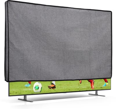 kwmobile linnen beschermhoes voor smart tv geschikt voor 55" TV hoes - Opvouwbare tv hoes - Televisie cover in donkergrijs