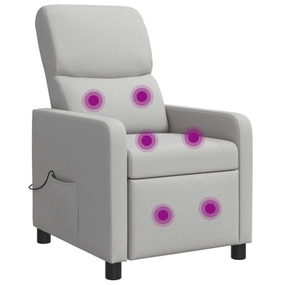 vidaXL - Massage - Relaxstoel - Wolkgrijs - Polyester