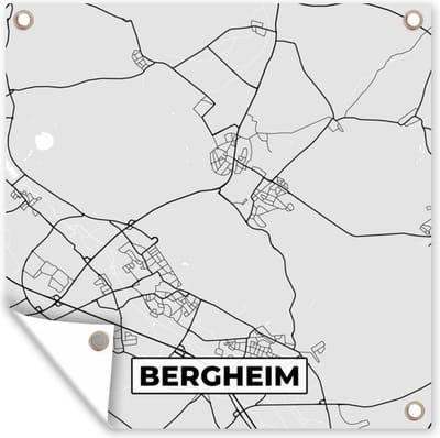 Tuin poster Plattegrond - Duitsland - Stadskaart - Kaart - Bergheim - 200x200 cm - Tuindoek