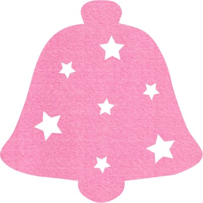 Kerstbel 2 vilt onderzetter - Roze - 6 stuks - ø 10 cm - Tafeldecoratie - Glas onderzetter - Valentijn - Cadeau - Woondecoratie - Tafelbescherming - Onderzetters voor glazen - Keukenbenodigdheden - Woonaccessoires - Tafelaccessoires