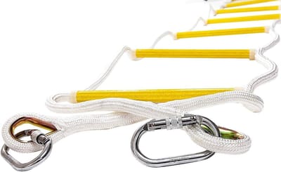 Dailygoods- Brandtrap 2,5 m - Vlambestendig - Veiligheidstouwladder - Herbruikbaar - Draagvermogen tot 900 kg - Reflecterende strip - Noodladder