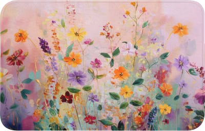 Badmat 80x50 cm - Antislip - Schilderij - Bloemen - Abstract - Kleurrijk - Badmatten voor badkamer - Badkamermat - Douchemat - Badkamer mat