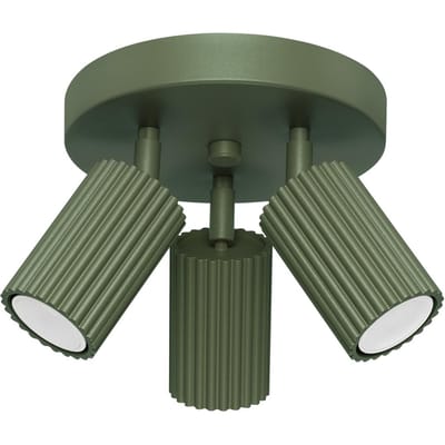 Sollux Lighting Plafondlamp Karbon - GU10 - olijfgroen - aluminium - 18x19.5x19.5cm