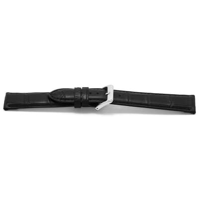 Horlogeband F148Z Croco Zwart Zilver 18x16 mm