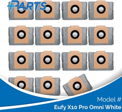 Eufy X10 Pro Omni White Stofzakken (15 Stuks, Plus.Parts® alternatief voor T29F70A2)