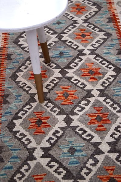 Kleurrijk Tapijt Laagpolig Handgeweven Wollen Vloerkleed - Koho Afghan Kelim 298x83 - 298x83cm- Modern - Woonkamer - Salon - Slaapkamer - Eetkamer