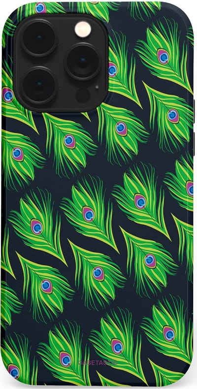 Casetastic Hoesje Geschikt voor Apple iPhone 14 Pro Max Magsafe - Stijlvolle Beschermende Duo-layer Case - Veren van verleiding