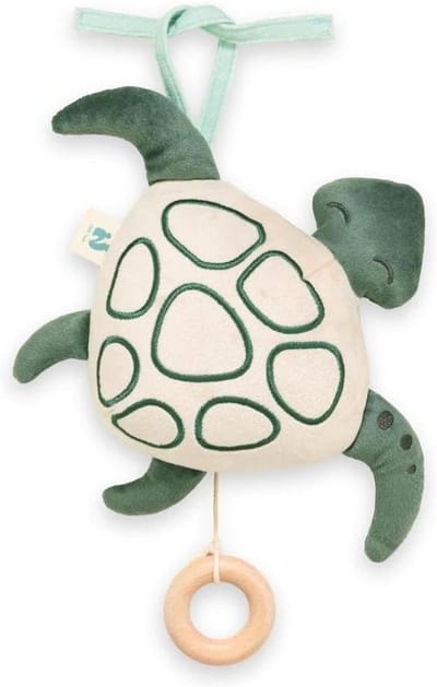 Babymuziekdoos Rammelaar - Muziekknuffel Babywieg - Baby Helpen Slapen - Mechanisch Muziekwerk - 20.5 x 25 x 4.5 cm - Schildpad