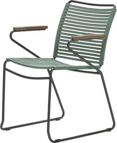 Garden Impressions Antibes dining stoel - teaklook - carbon black/ mossgreen