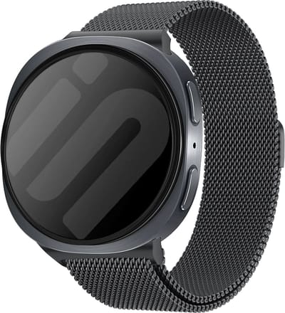 Strap-it Milanese band - Milanees mesh bandje geschikt voor Samsung Galaxy Watch 9 (40/44mm) / Watch 8 (40/44mm) / 8 Classic (46mm) - space grey / grijs
