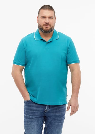 s.Oliver - male - Piqué poloshirt met contrasterende details