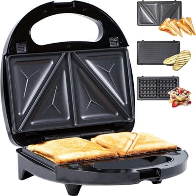 White-Label® Contactgrill - Tosti Apparaat - Tosti-ijzers - Panini Grill - Zwart