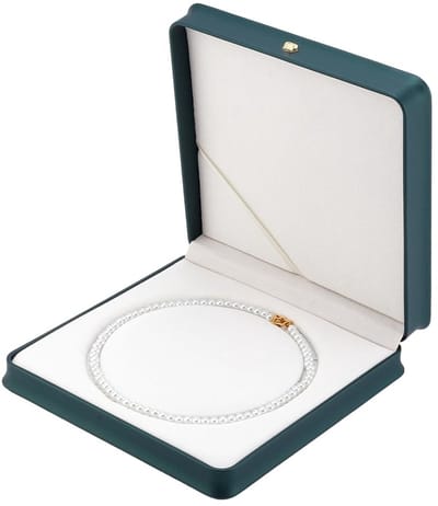 Dailygoods- Sieradenbox Velvet - Juwelenkistje - PU Leer - 19,2 x 19,2 x 4,5 cm - Antislip - Duurzaam - Perfect voor kettingen - Juwelendoos