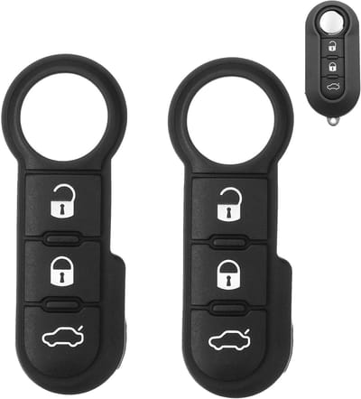 Dailygoods - Autosleutel toetsenveld, 2 stuks, Drukknop, AAN-AAN-AAN, Zwart, compatibel met Opel 500 Ducato Punto Peugeot Boxer Citroen Jumper