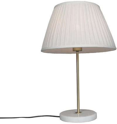 QAZQA kaso - Retro Tafellamp met kap - 1 lichts - H 520 mm - Crème - Woonkamer | Slaapkamer | Keuken