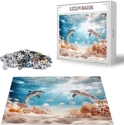 Dolfijnenpuzzel - Legpuzzel - Ontspanning thuis - Letters op achterkant - 3000 stukjes - Meerdere kleuren
