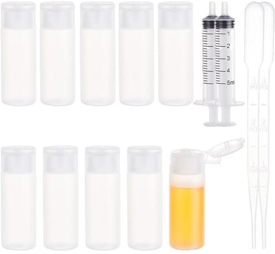 Dailygoods- Plastic Fles - 10 Pack 12ml - Hervulbaar - Kleine Flesjes - Reizen - Make-up - Cosmetische Toiletartikelen - Reizenflessen