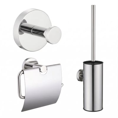Adema Rise Toiletset - toiletrolhouder - handdoekhaak - toiletborstelset - passend bij Grohe chrome
