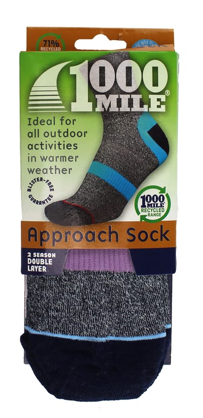 1000 Mile - Dames Approach Repreve Dubbel Laag Ademend Blistervrije Sokken - Marineblauw / Mauve