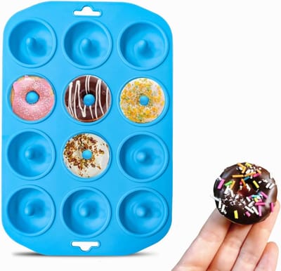 Siliconen donutpannen - Mini bakvormen - Zelf bakken - 12 holtes - 182 x 78 cm - Blauw