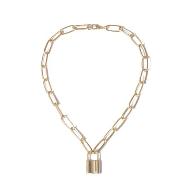 24/7 Jewelry Slot Ketting - Slotje - Hangslot - Goudkleurig