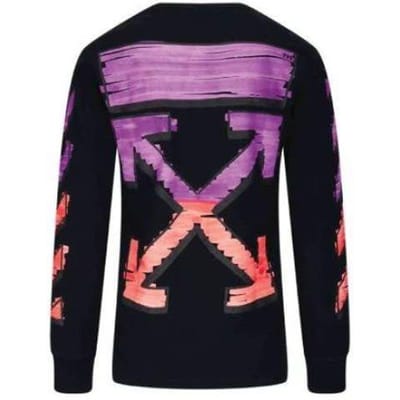 Off-White Marker Lange Mouwen T-shirt Zwart/Fuchsia Heren Tops OMAB001R21JER0031032 M black