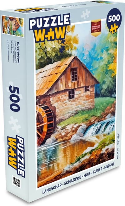 Puzzel Landschap - Schilderij - Huis - Kunst - Herfst - Legpuzzel - Puzzel 500 stukjes