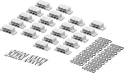 Magneetsnapper - Deurmagneet meubelmagneet - Kasten sluiten - Incl. tegenplaat - 20 stuks - Wit