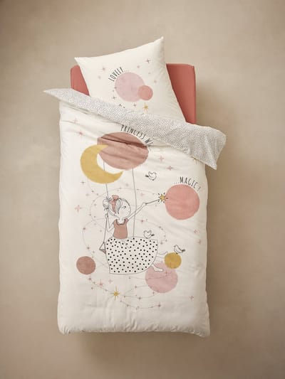 Vertbaudet Set dekbedovertrek + kussensloop voor kinderen met gerecycled katoen PRINCESSE POESIE