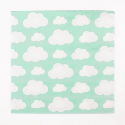 Servetten wolken | Wolken | Servet | Mint | 33x33 | mintkleurig