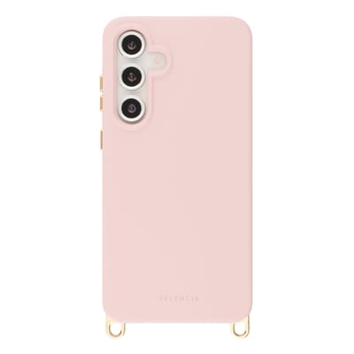 Selencia Hoesje - Geschikt voor Samsung Galaxy S24 FE - Rivièra Backcover met Magnetische Ring met afneembare haakjes - Sorbet Pink